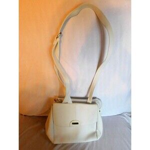 VINTAGE Bellezza Womens White Handbag Crossbody Purse
